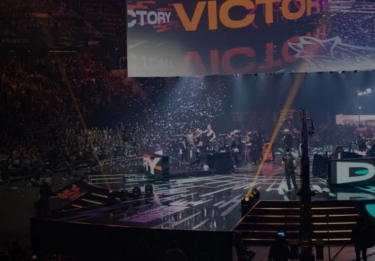 A background image for G2 Esports of a live eGaming show