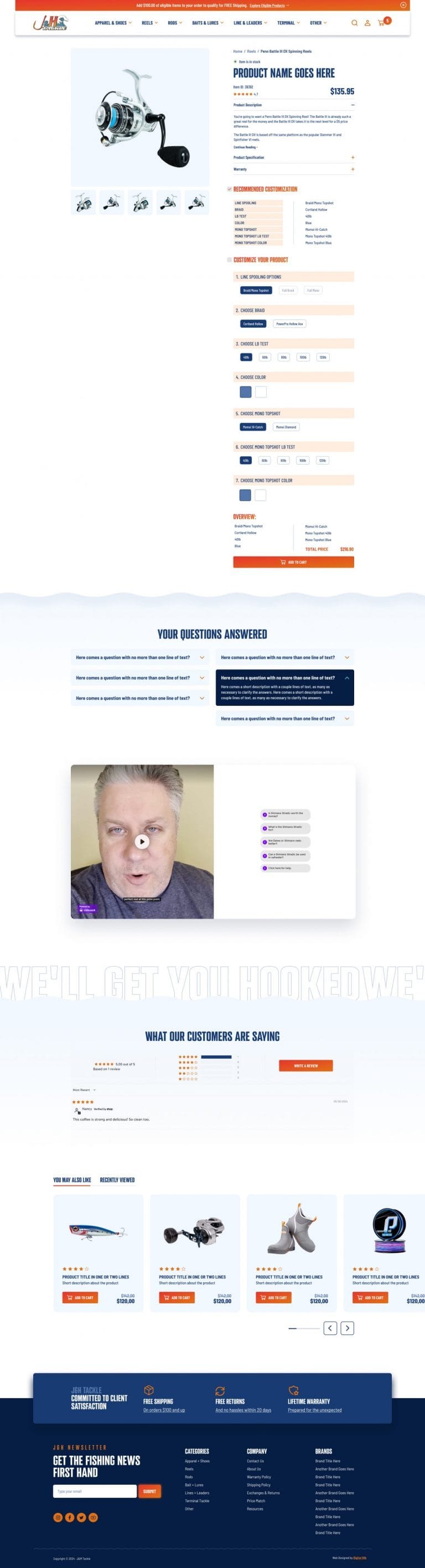 J&H Tackle product single screenshot